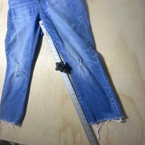 Madewell Distressed Blue Ankle Jeans. THE HIGH-RISE SUM CROP BOYJEAN Size 28 - Picture 6 of 13